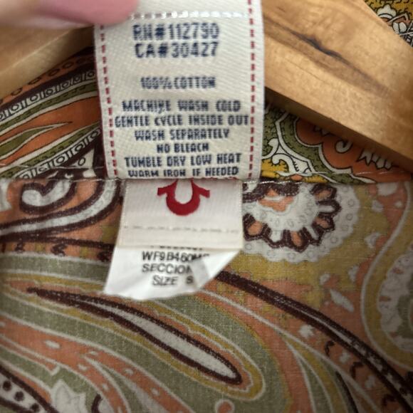 True Religion VTG Western Pearl Snap Shirt Paisley S Cowgirl Rodeo Country - Picture 7 of 10